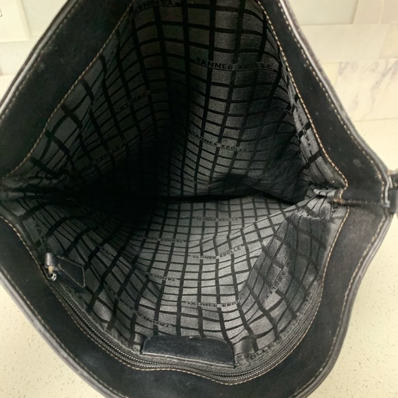 TANNER KROLLE black leather brown suede bag purse - Picture 7 of 9